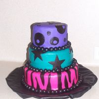 10 Y/o Rock Star Cake I made this for my friends daughters 10th birthday. The theme was rock star and it went along with her colors. These girls loved it!