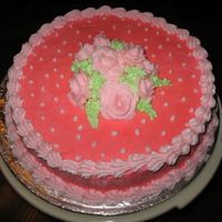 Circle Rose One of my first cakes (not including those made in class). Next time I'll center the mound of roses better.