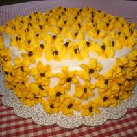 Black-Eyed Susans Mini chocolate morsels made the perfect centers for my Black-Eyed Susan cake.
