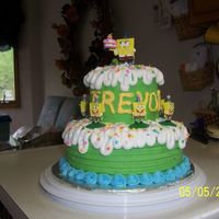 Trevor's Birthday Cake This is my version of Wilton's Sponge Bob cake, it was a big hit at the party