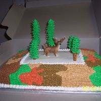 Hunter Birthday Cake I made this cake for a guy at work who likes to hunt, everyone loves the pretzel trees