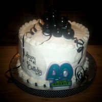 40 And Sporty 5-layer white cake with french vanilla buttercream.