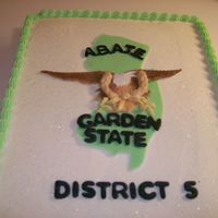 Nj Abate Motorcyle Club Our district held a beef and beer and this is the cake I donated to them. The emblem was made with fondant and gumpaste