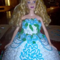 Barbie In Blue This was done for my daughters 8th birthday. My mom made my husband lick the icing off barbie afterwards. She said she hated to see so much...
