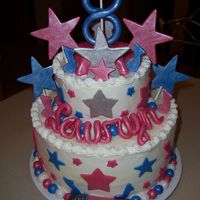 Pop Star Cake BC with fondant accents.TFL