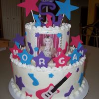 Hannah Montana Cake Iced in BC with fondant accents.TFL