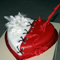 Naughty And Nice Cake A tame cake for a bride to be and her older family members at a shower. She was afraid they would be offended by anything to risque, so we...