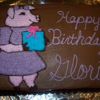 Pig Birthday Cake What can I say, Gloria loves pigs so I thought, why not? This was a chocolate cake with chocolate buttercream. I free-handed the pig with...