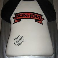 Bon Jovi Shirt All MMF, logo made with a stencil and food coloring