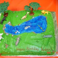Jungle Cake This cake is made using mostly canned frosting. Some of it was thickened with powdered sugar for better details. I also used some canned...