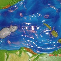 Jungle Cake Hippo And Alligator This is a one of two monkeys I did on either side of the cake.