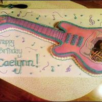 Hannah Montana Guitar Birthday Cake Here is a fun cake I did for a 4 year old's birthday!All Buttercream, except for the edible image I bought off eBay. the body of The...