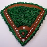 Baseball Field/diamond A friend of mine receved a picture text of this cake, who then sent it to me to make! What fun this was! (although a bit hard on the hand...