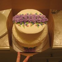 Purple Roses With Cornelli Lace 