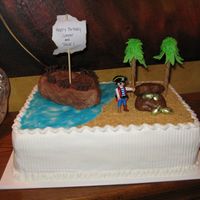 Pirate Ship I made this cake for a little boy who turned 5. I was inspired from one of the cakecentral members. The ship and treasure chest were molded...