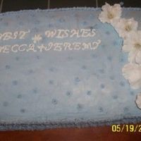 Tropical-Themed Wedding Shower I got this idea from the Wilton School Decorating Cakes book p.25. I used artificial flowers for the accents. This was my first 1/2 sheet...