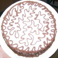 Cornelli Lace Cake #2 I have a big cake coming up with cornelli sides & top border so I'm getting practice in. I think the bronw on white looks a lot...