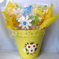 Birthday Cookie Bouquet NFSC with Michele Foster's Fondant in a hand-painted pot