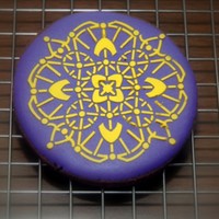 Leftover Dough And Icing Dark chocolate sugar cookie--Antonia's Icing with stenciled details. All royal icing