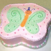 Butterfly Cake 2-Layer, buttercream butterfly cake. Everything made from buttercream. It was a replica of the child's birthday party invitations!