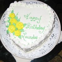 Heart Birthday Cake I made this cake for a friend, she wished for a yellow roses on her birthday so it was granted. The cake was vanilla chiffon filled with...