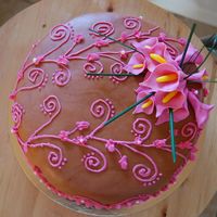 Birthday Cake For A Friend Can't remember what I put in the cake...:-) Flowers in gumpaste.