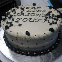 Black And White Over The Hill Birthday Cake 