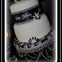 Black And White 40Th My First Fondant Covered Cake! I made this for my husband's 40th Surprise Birthday Party. In an effort to stay classy yet masculine I...