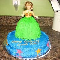 Hula Girl - Luau Themed Birthday Party I made this for my daughter's second birthday party. We had a luau theme and she loved the cake. Very simple: one layer cake and a...