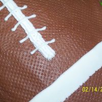 Football Cake - Close Up This is a better view of the marks on the football...I couldn't believe how well the paper towel trick worked! Thanks again to...