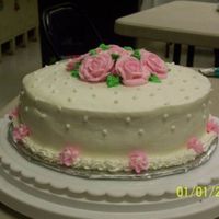 Rose Cake Again, this is another first for me. It was my first shot at making roses. I did this for a Wilton class