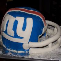 Giants Helmet Cake This is my first cake venture- I never stacked or carved a cake. I also have never used fondant before. I followed the MMF recipe and it...