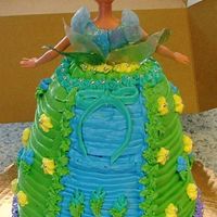 Barbie Fairy Cake (Back View) This barbie cake was supposed to look like a fairy but the wings are hard to see in the picture...they a made with unflavored jello and...