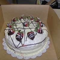 Strawberry Drizzle I made this cake for my Daughter-in-laws birthday she wanted something a little different, so i made a french vanilla cake w/cream cheese...