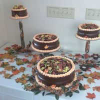 Chocolate Cake I made this out of chocolate and sugar flowers very pretty fall colors