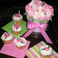 Mom's Flowers first time making SMBC, WOW what a great taste! My flowers I need to pratice with using that frosting, but I wantted the look of real,...