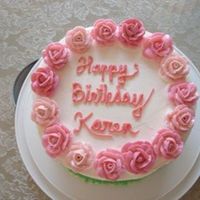 Pink Rose Wreath my first hershey kiss roses! so much easier! and so much fun. cake is a jello poke cake with cherry jello and filling is chocolate chip....