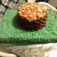 Grandmother's Birthday Cake I did this cake for my grandmothers birthday last year. 9x13 cake on botton 2 6inch on top. Wilton grass/hair tip and basket tip. Various...