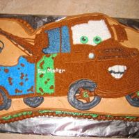 Tow Mater Tow Truck This is chocolate cake with BC icing made for my friend's son's sixth birthday! He loved the CARS movie.