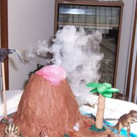 Erupting Volcano This is a close up of the volcano that was done on the dinosaur cake. My sister and I made this for my nephew. It was a big hit. We got the...