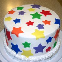 Fondant Stars Needed a quick cake for daycare.
