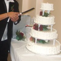My First Wedding Cake I forgot my camera when I went to set up the cake by the time I got to the reception the kids had got thier fingers in the cake before I...