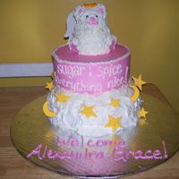 Baby Shower Cake buttercream with mmf stars and moons