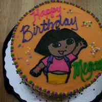 Dora frozen buttercream transfer