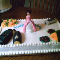 5 Person Birthday Cake A half sheet w/ buttercream. This is for five different people. Everything is eatable The tent and the cans and the bottle are made with...