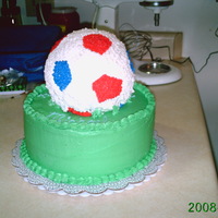 Soccer Cake This was my first attempt at a ball cake, done in BC