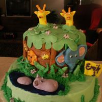 Baby Jungle Cake First Birthday cake, Jungle themed. Inspired by aldoska, Thanks for the inspiration cake!