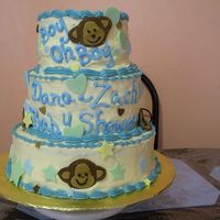 Monkey Theme Baby Shower Cake1 monkey theme baby shower cake