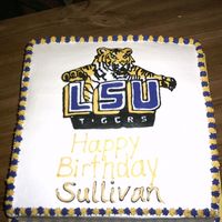 Lsu Tiger Cake LSU Tiger Cake- FBCTI was realy scared doing this FBCT b/c it was so detailed, but it turned out ok.