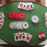 Poker Table Cake Poker Table Cake. All decorations were made of fondant. This cake was so much fun to make, and rendered everyone speechless!